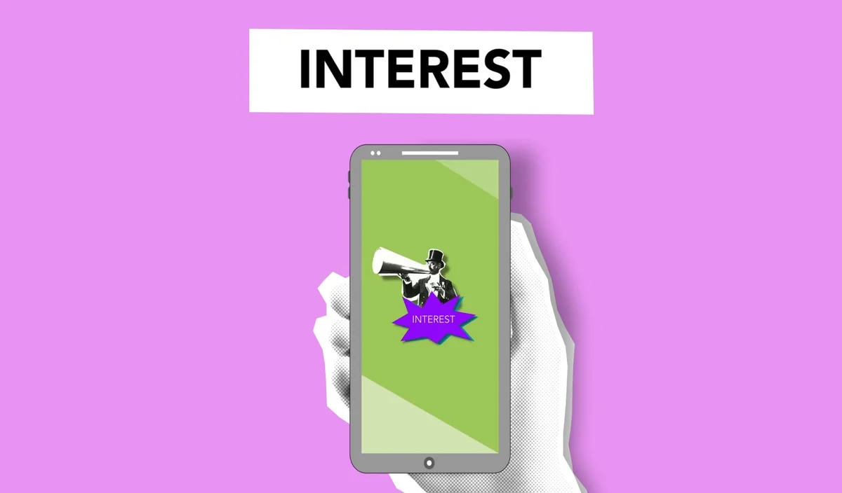 Cutout paper composition of person watching mobile phone with breaking news from